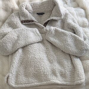 Cream Sherpa Pull-Over Hoodie
